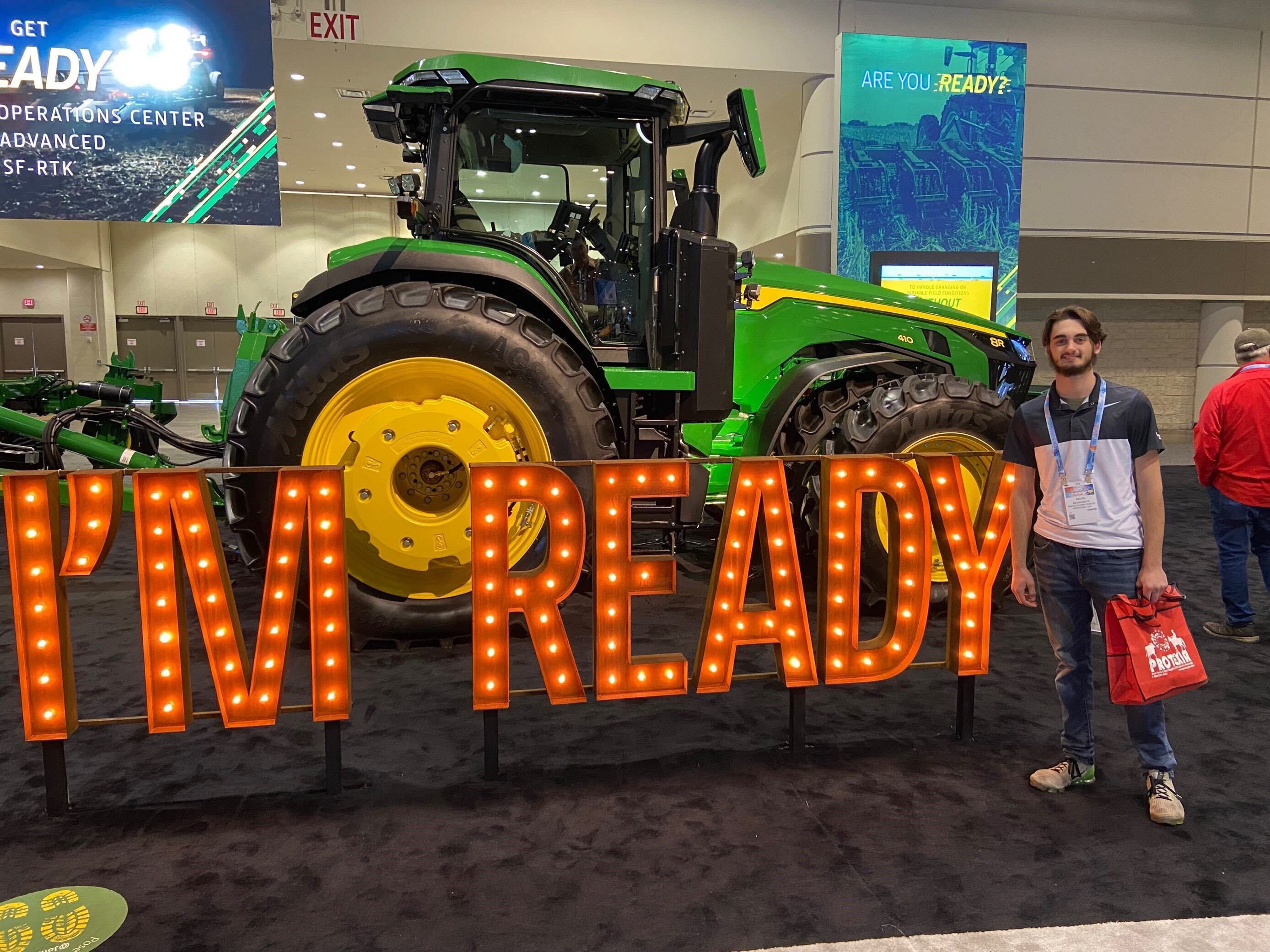 Farming trade show photo op