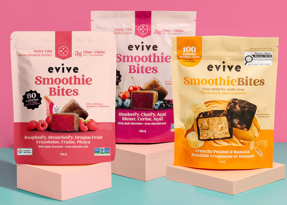 Three packages of evive Smoothie Bites