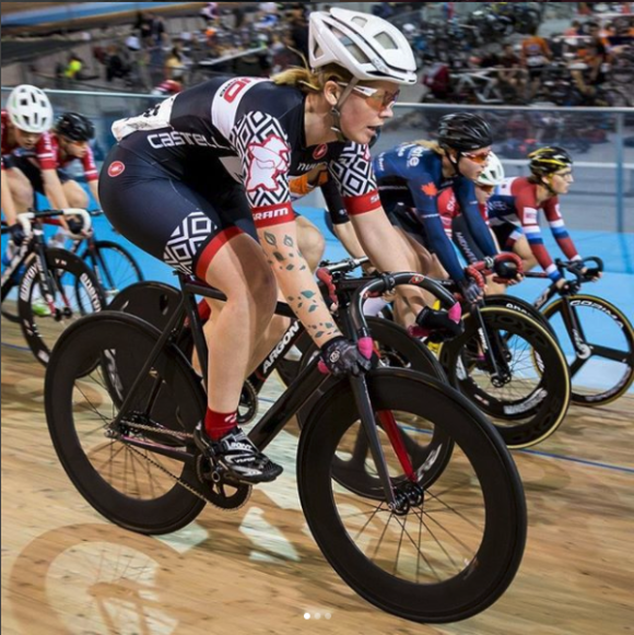 Molly riding at the velodrome