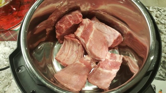 ribs being prepared in an Instant Pot