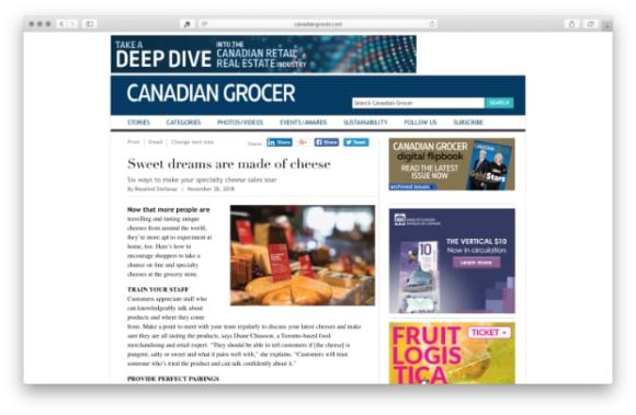 article in Canadian Grocer Magazine featuring Nourish Food Marketing